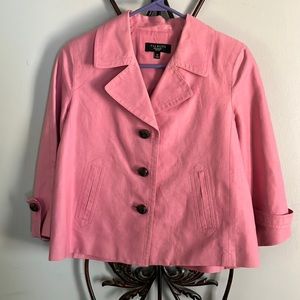 Talbots blazer, cotton/linen 3 button. Front pockets